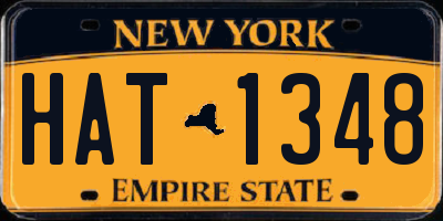NY license plate HAT1348