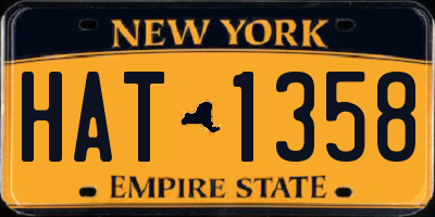 NY license plate HAT1358