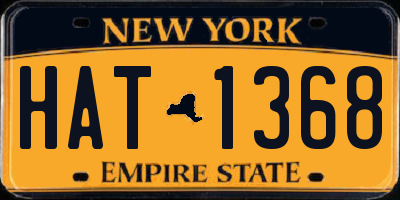 NY license plate HAT1368