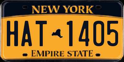 NY license plate HAT1405