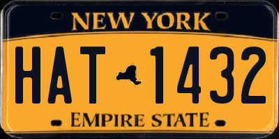 NY license plate HAT1432