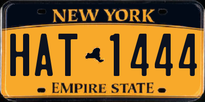 NY license plate HAT1444