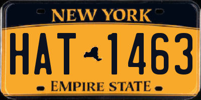 NY license plate HAT1463