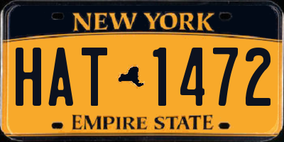 NY license plate HAT1472