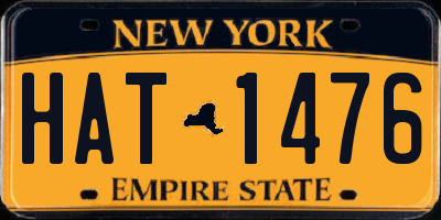 NY license plate HAT1476