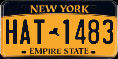NY license plate HAT1483