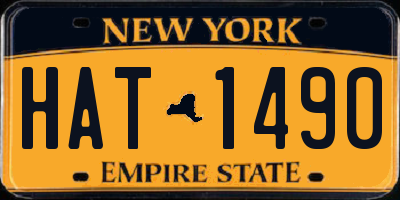 NY license plate HAT1490