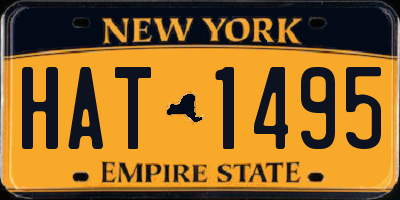 NY license plate HAT1495