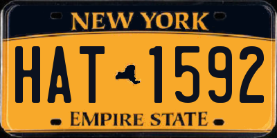 NY license plate HAT1592
