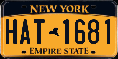 NY license plate HAT1681