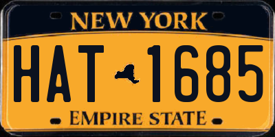 NY license plate HAT1685