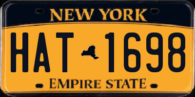 NY license plate HAT1698