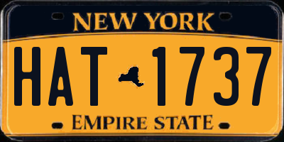 NY license plate HAT1737