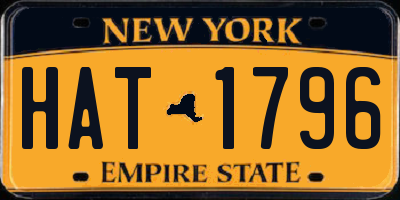 NY license plate HAT1796