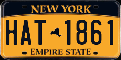 NY license plate HAT1861