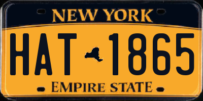 NY license plate HAT1865