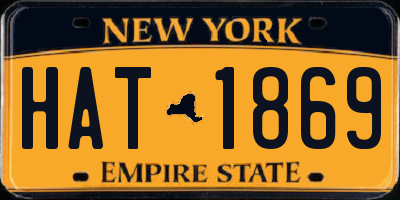 NY license plate HAT1869
