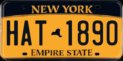 NY license plate HAT1890