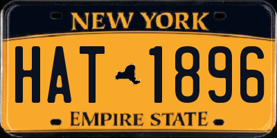 NY license plate HAT1896