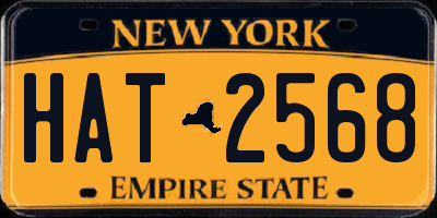 NY license plate HAT2568