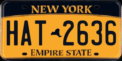 NY license plate HAT2636