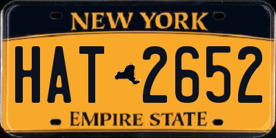 NY license plate HAT2652