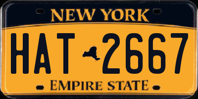 NY license plate HAT2667