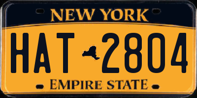 NY license plate HAT2804