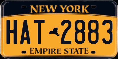 NY license plate HAT2883