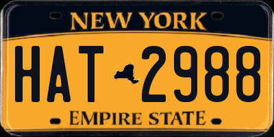 NY license plate HAT2988
