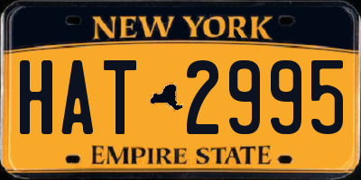 NY license plate HAT2995