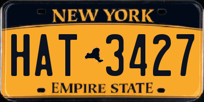 NY license plate HAT3427