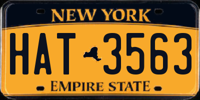 NY license plate HAT3563