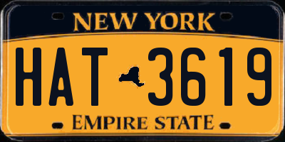 NY license plate HAT3619