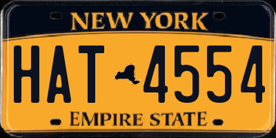 NY license plate HAT4554