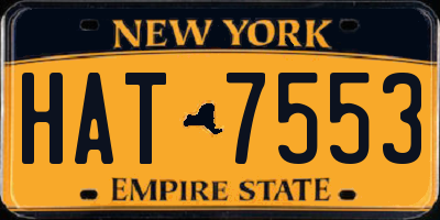 NY license plate HAT7553