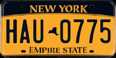 NY license plate HAU0775