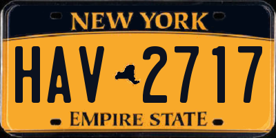 NY license plate HAV2717