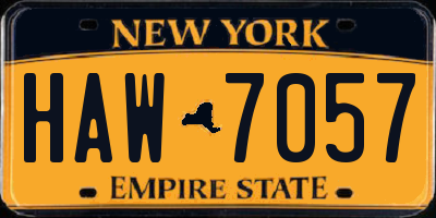 NY license plate HAW7057