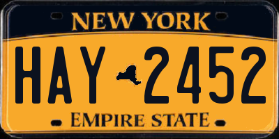 NY license plate HAY2452