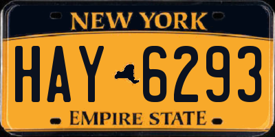 NY license plate HAY6293