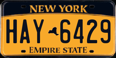 NY license plate HAY6429