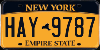 NY license plate HAY9787