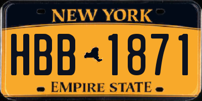 NY license plate HBB1871