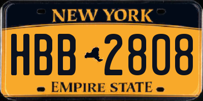 NY license plate HBB2808