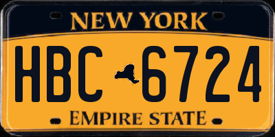 NY license plate HBC6724