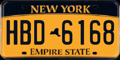NY license plate HBD6168