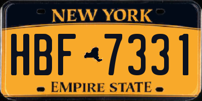 NY license plate HBF7331