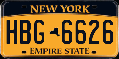 NY license plate HBG6626