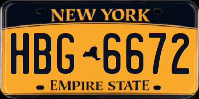 NY license plate HBG6672